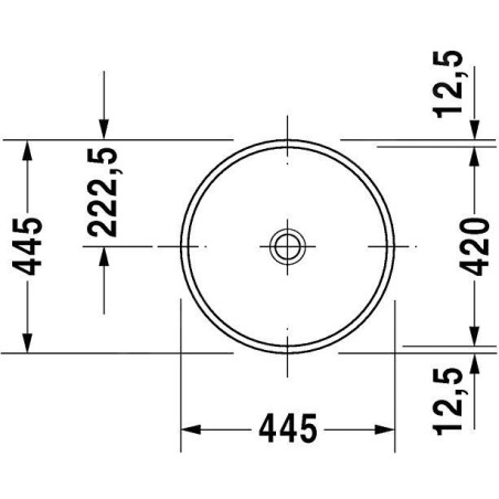 Duravit Architec - Lavabo sans trou sans trop-plein, diamètre 420 mm, blanc - lavabo 0319420000
