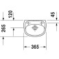 Duravit Duraplus - Lave-mains Compact avec trop-plein, 365x265 mm, WonderGliss, blanc 07973500001