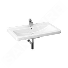 Jika Cubito - lavabo, 850x485 mm, avec trop-plein, 1 trou pour robinetterie, Jika Perle, blanc H8104261001041