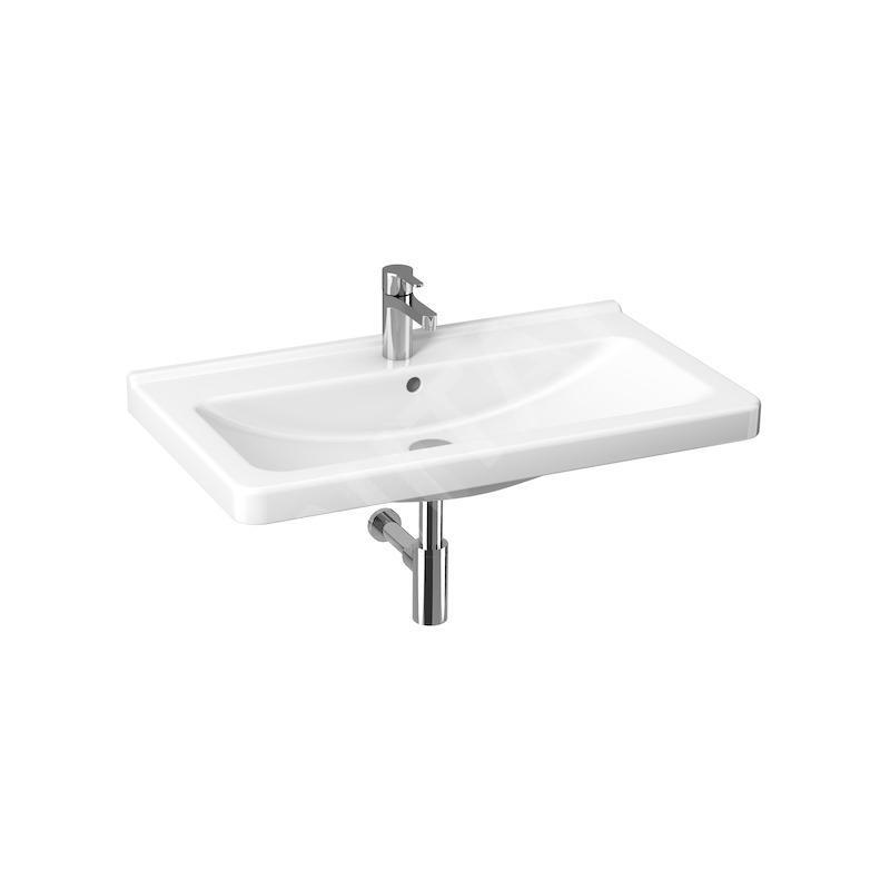 Jika Cubito - lavabo, 850x485 mm, avec trop-plein, 1 trou pour robinetterie, Jika Perle, blanc H8104261001041 Jika Cubito - lavabo, 850x485 mm, avec trop-plein, 1 trou pour robinetterie, Jika Perle, blanc H8104261001041
