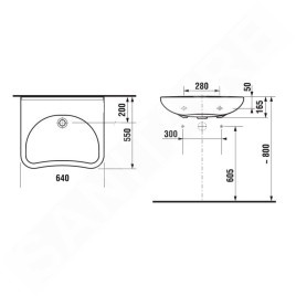 Jika Mio - Lavabo sanitaire 640x550 mm, blanc H8137140001091