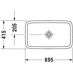 Duravit Puravida - Vasque sans trou sans trop-plein, rectifiée, 695x415 mm, blanc - vasque, avec WonderGliss 03707000001