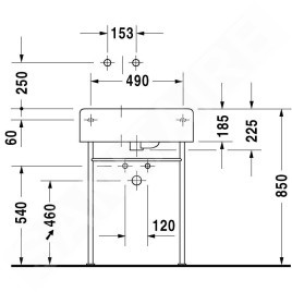 Duravit Scola - Lavabo 615x460 mm, avec trop-plein, trou pour robinetterie à droite, blanc 06846000111