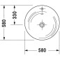 Duravit Starck 1 - Lavabo pour meuble, un trou, avec trop-plein, diamètre 580 mm, blanc - lavabo 0406580000 Duravit Starck 1 - Lavabo pour meuble, un trou, avec trop-plein, diamètre 580 mm, blanc - lavabo 0406580000