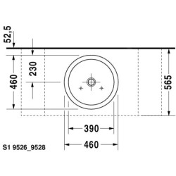 Duravit Starck 1 - Vasque sans trou sans trop-plein, rectifiée, diamètre 460 mm, blanc - vasque, avec WonderGliss 04454600001
