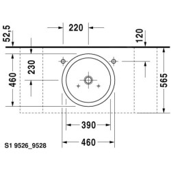 Duravit Starck 1 - Vasque sans trou sans trop-plein, rectifiée, diamètre 460 mm, blanc - vasque, avec WonderGliss 04454600001