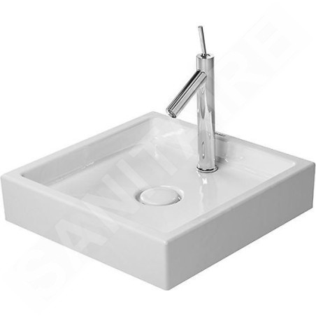 Duravit Starck 1 - Vasque à poser 470x470 mm, sans trop-plein, sans trou pour robinetterie, WonderGliss, blanc 03874700281