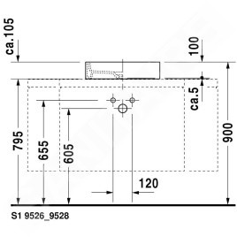 Duravit Starck 1 - Vasque sans trop-plein, rectifiée, 470 mm x 470 mm, blanc - vasque un trou 0387470027
