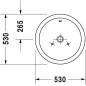 Duravit Starck 1 - Vasque sans trou avec trop-plein, diamètre 530 mm, blanc- vasque 0447530000 Duravit Starck 1 - Vasque sans trou avec trop-plein, diamètre 530 mm, blanc- vasque 0447530000