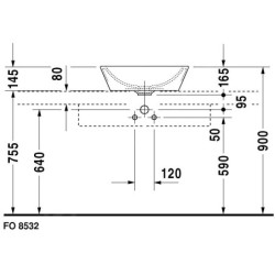 Duravit Starck 1 - Vasque sans trou avec trop-plein, diamètre 530 mm, blanc- vasque 0447530000