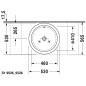 Duravit Starck 1 - Vasque sans trou avec trop-plein, diamètre 530 mm, blanc- vasque 0447530000 Duravit Starck 1 - Vasque sans trou avec trop-plein, diamètre 530 mm, blanc- vasque 0447530000