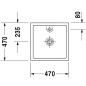 Duravit Starck 1 - Vasque sans trop-plein, rectifiée, 470 mm x 470 mm, blanc - vasque un trou, avec WonderGliss 03874700271 Duravit Starck 1 - Vasque sans trop-plein, rectifiée, 470 mm x 470 mm, blanc - vasque un trou, avec WonderGliss 03874700271