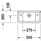 Duravit Starck 3 - Lave-mains 500x260 mm, sans trou pour robinetterie, blanc 0751500000