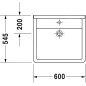 Duravit Starck 3 - Lavabo Med, 600x545 mm, sans trou pour robinetterie, avec WonderGliss, blanc 03126000001