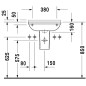 Duravit Starck 3 - Lave-mains 500x260 mm, sans trou pour robinetterie, avec WonderGliss, blanc 07515000001