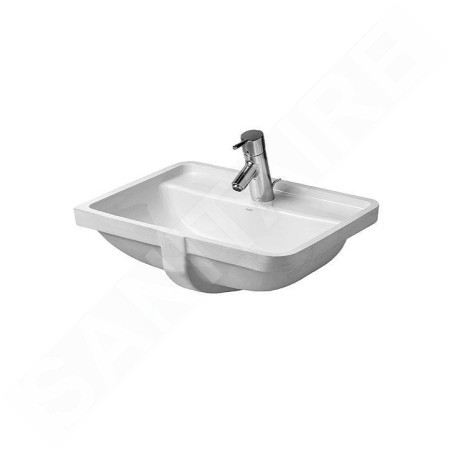Duravit Starck 3 - Vasque encastrée 490x365 mm, avec un trou pour robinetterie, avec WonderGliss, blanc 03024900001