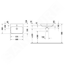 Duravit Happy D.2 Plus - Vasque 600x460 mm, avec WonderGliss, blanc 23606000601