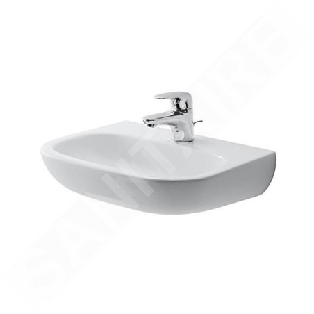 Duravit D-Code - Lave-mains 450x360 mm, avec 1 trou, blanc alpin 07074500002