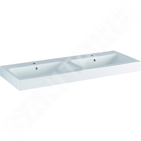 Geberit iCon - Double lavabo, 1200x485 mm, KeraTect, blanc 124120600