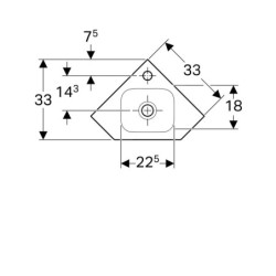 Geberit iCon - Lavabo d'angle sans déversoir, 460 x 330 mm, avec KeraTect, blanc 124729600