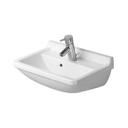Duravit Starck 3 - Lavabo 600x450 mm, avec 1 trou, avec WonderGliss, blanc alpin 03006000001