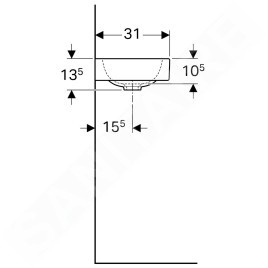 Geberit iCon xs - Lavabo, 530x310 mm, blanc 124053000