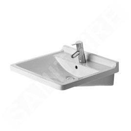 Duravit Starck 3 - Lavabo 600x545, pour personnes à mobilité réduite, 1 trou, avec WonderGliss, blanc alpin 03096000001