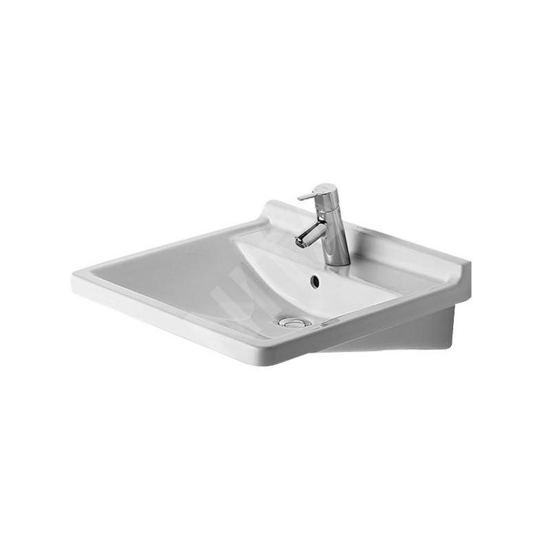 Duravit Starck 3 - Lavabo 600x545, pour personnes à mobilité réduite, 1 trou, avec WonderGliss, blanc alpin 03096000001 Duravit Starck 3 - Lavabo 600x545, pour personnes à mobilité réduite, 1 trou, avec WonderGliss, blanc alpin 03096000001