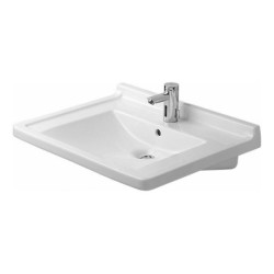 Duravit Starck 3 - Lavabo 700x545, pour personnes à mobilité réduite, avec 1 trou, avec WonderGliss, blanc alpin 03097000001