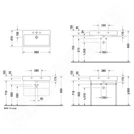Duravit Vero - Meuble-lavabo 800x470 mm, avec un trou pour robinetterie, blanc alpin 0454800027