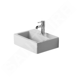 Duravit Vero - Lave-mains Med, 450x350 mm, avec un trou pour robinetterie, sans trop-plein, avec WonderGliss, blanc alpin