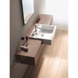 Duravit Vero - Vasque à encastrer 550x470x170 mm, avec un trou pour robinetterie, avec WonderGliss, blanc 03145500001