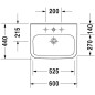 Duravit DuraStyle - Lavabo Med, 600x440 mm, avec un trou pour robinetterie, avec WonderGliss, blanc 23246000001 Duravit DuraStyle - Lavabo Med, 600x440 mm, avec un trou pour robinetterie, avec WonderGliss, blanc 23246000001