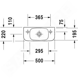 Duravit DuraStyle - Lave-mains 500x220 mm, avec un trou pour robinetterie à droite, avec WonderGliss, blanc 07135000081
