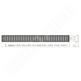 Alcadrain Grilles - Caillebotis pour auge linéaire 300 mm, noir mat PURE-300BLACK