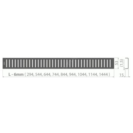 Alcadrain Grilles - Caillebotis pour auge linéaire 550 mm, noir mat PURE-550BLACK