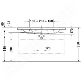Duravit DuraStyle - Lavabo 1200x480mm, avec un trou pour robinet, blanc 2320120000