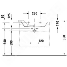 Duravit DuraStyle - Lavabo 800x480mm, avec un trou pour robinet, avec WonderGliss, blanc 23208000001