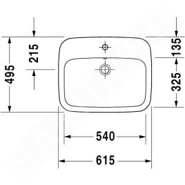 Duravit DuraStyle - Meuble-lavabo 615x495 mm, avec un trou pour robinetterie, avec WonderGliss, blanc 03746200001