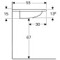 Geberit Vitalis - Lavabo sanitaire sans trou, 550x550 mm, blanc 221555000 Geberit Vitalis - Lavabo sanitaire sans trou, 550x550 mm, blanc 221555000