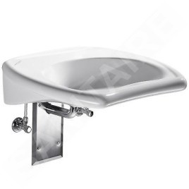 Geberit Vitalis - Lavabo sanitaire sans trou avec déversoir, 550x550 mm, blanc 221556000