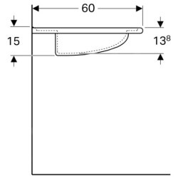 Geberit Vitalis - Lavabo sanitaire sans trou avec déversoir, 650x600 mm, blanc 121765000