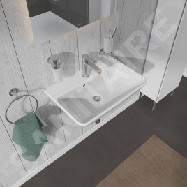 Duravit ME by Starck - Lavabo Compact, 600x400 mm, avec 1 trou, avec WonderGliss, blanc alpin 23436000001