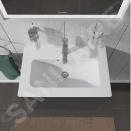 Duravit ME by Starck - Lavabo pour meuble Compact 630x400 mm, avec 1 trou, avec WonderGliss, blanc alpin 23426300001