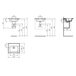 Ideal Standard Strada II - Lavabo d’ameublement, 540x460 mm, sans trou pour mitigeur, avec Ideal Plus, blanc T3632MA