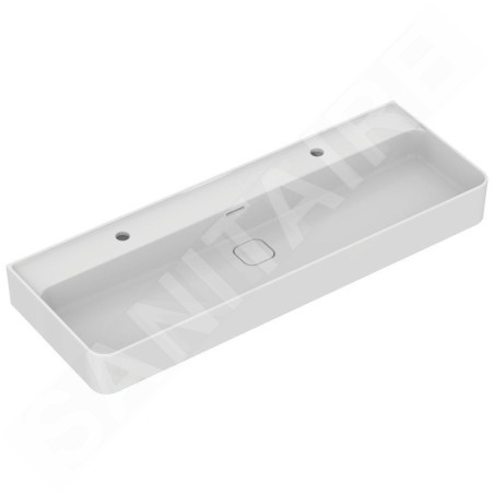 Ideal Standard Strada II - Lavabo 1.200x430 mm, 2 ouvertures pour mitigeur, blanc T364801