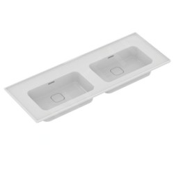 Ideal Standard Strada II - Double lavabo d’ameublement, 1.240x460 mm, sans trou pour mitigeur, avec Ideal Plus, blanc T3636MA