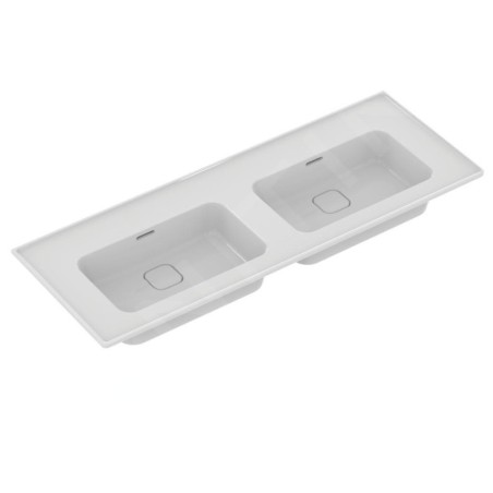 Ideal Standard Strada II - Double lavabo d’ameublement, 1.240x460 mm, sans trou pour mitigeur, blanc T363601