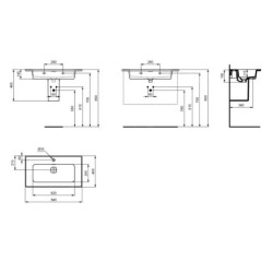 Ideal Standard Strada II - Lavabo d’ameublement, 840x460 mm, avec trou pour mitigeur, blanc T300301