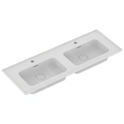 Ideal Standard Strada II - Double lavabo d’ameublement, 1.240x460 mm, 2 trous pour mitigeur, blanc T300501